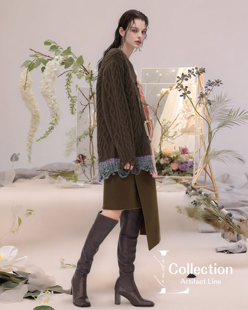 Patchwork Toggle Sweater