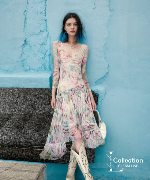 Asymmetric Mesh Dress