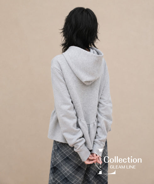 Ribbon Tie Peplum Hoodie