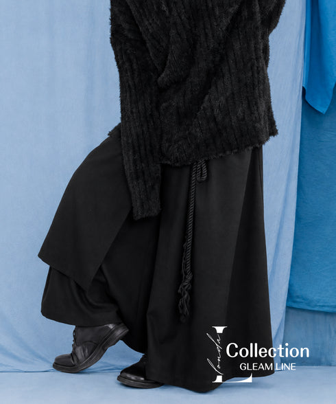 Layered Irregular Wide Pants