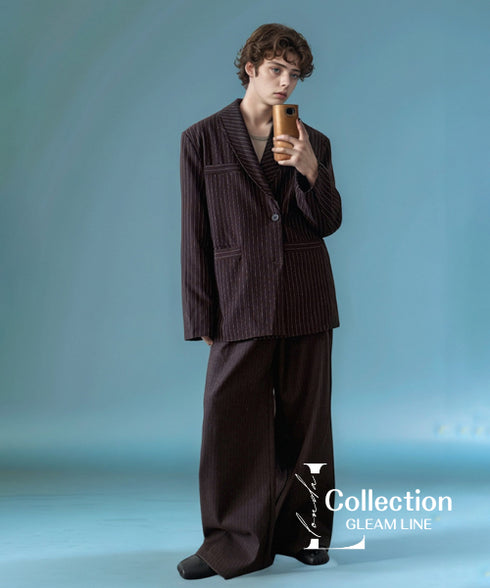 Shawl Collar Striped Jacket