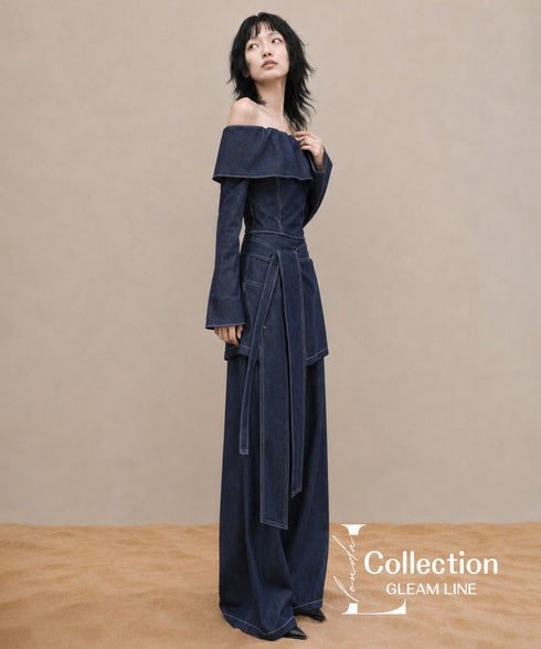 Denim Off Shoulder Layered Series