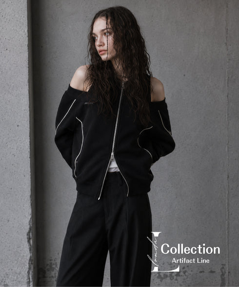Open Shoulder Zip Top