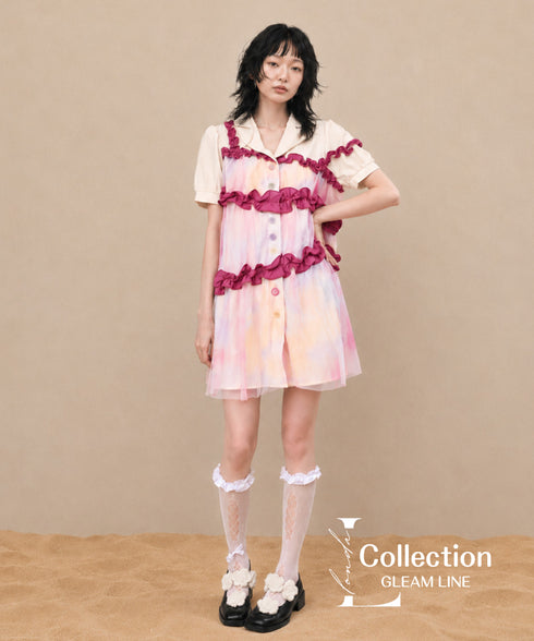Gradient Tulle Layered Dress