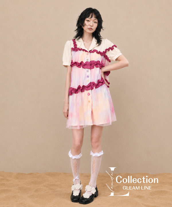 Gradient Tulle Layered Dress