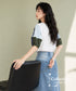 Blocking Puff Sleeve Top