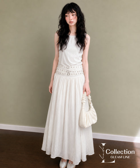Eyelet Belt Dress