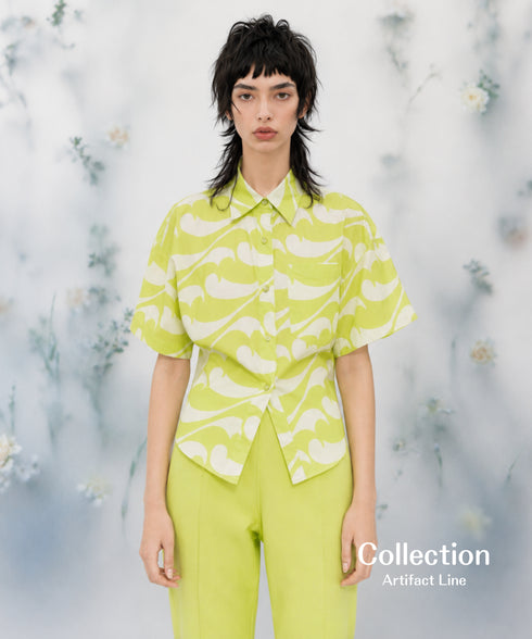Wave Pattern Short Sleeve Shirt