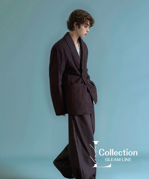 Shawl Collar Striped Jacket