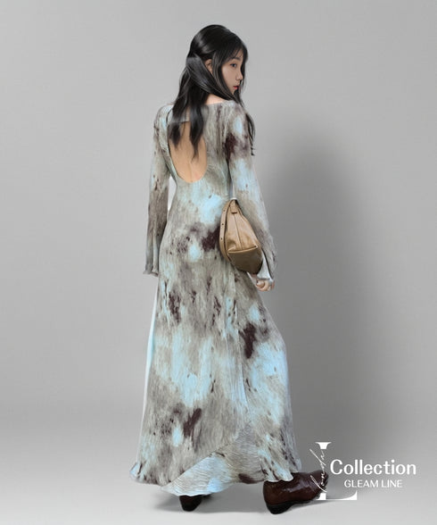 Open Back Pleat Dress