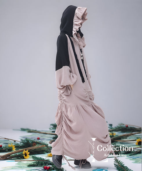 Gathered Hood Panel Dress