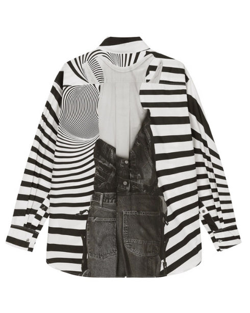Optic Stripe Illusion Blouse