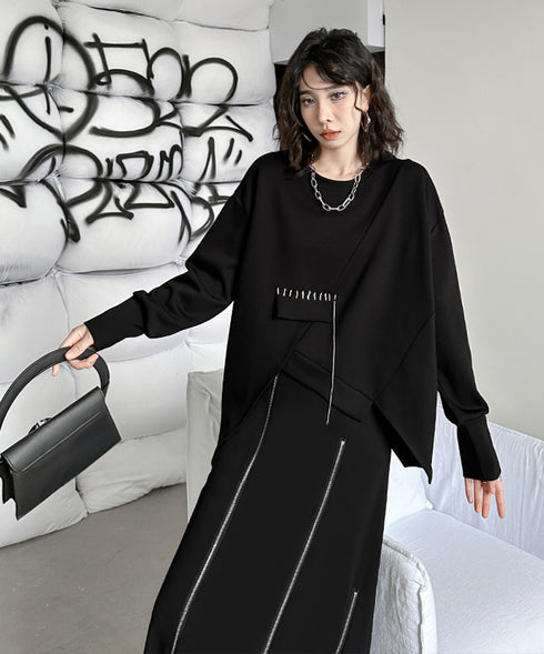 Chain Flap Asymmetry Sweatshirt