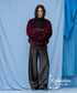 Fur Sleeve Cable Knit Top