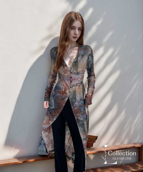 Retro Print Cardigan