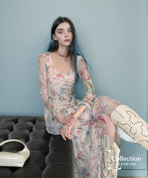 Asymmetric Mesh Dress