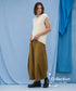 Volume Tuck Cropped Wide Pants