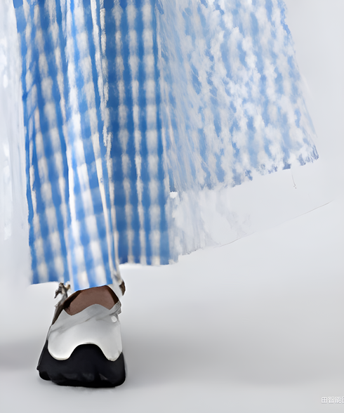 Sky Lace Check Skirt