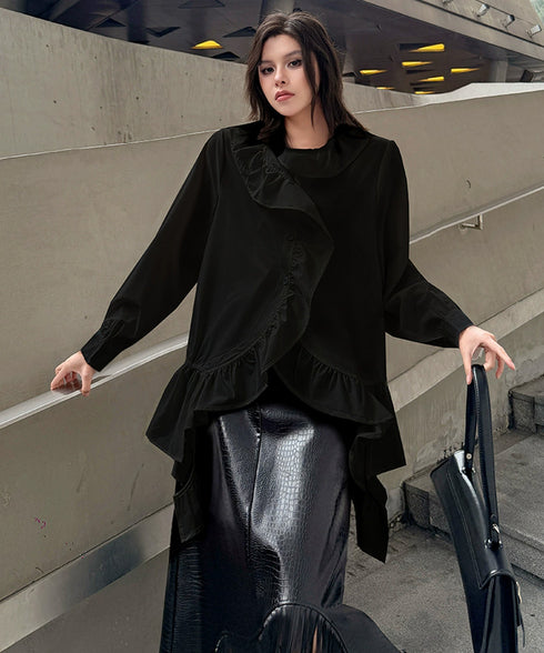 Frayed Contrast Knit Top