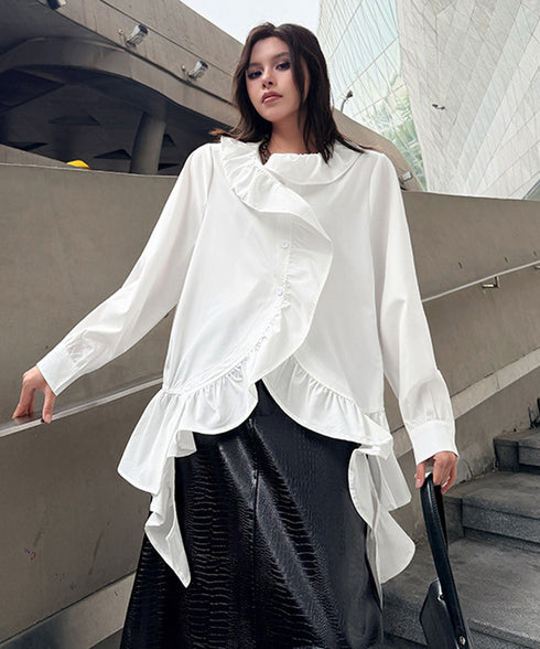 Frayed Contrast Knit Top