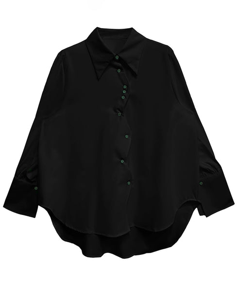 Curved Button Flow Blouse