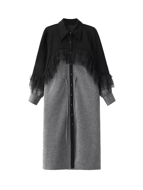 Tulle Layered Long Coat