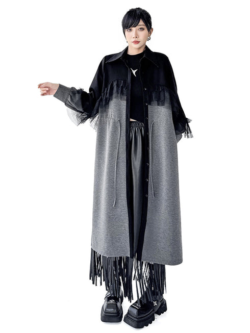 Tulle Layered Long Coat