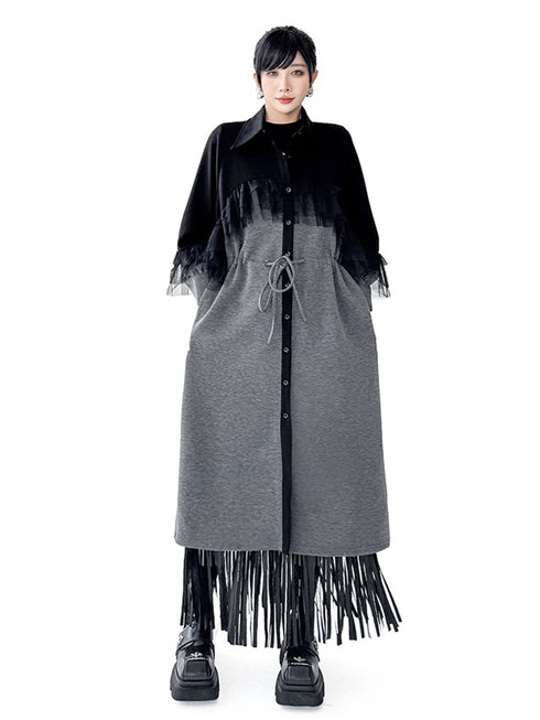 Tulle Layered Long Coat