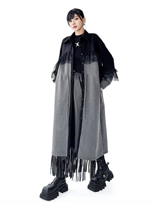 Tulle Layered Long Coat