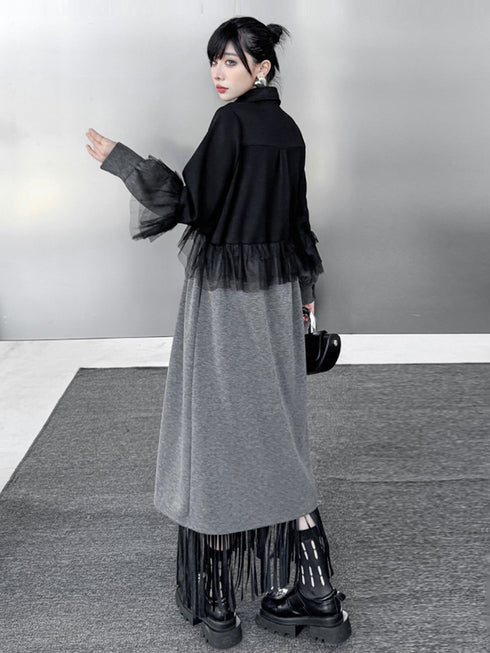 Tulle Layered Long Coat