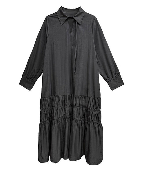 Ruched Tier Long Shirt Dress