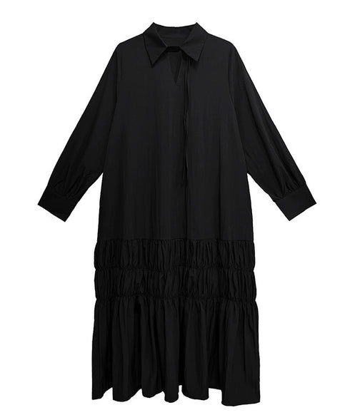 Ruched Tier Long Shirt Dress