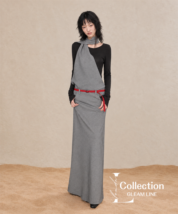 Serane Layered Dress — Gray — 2