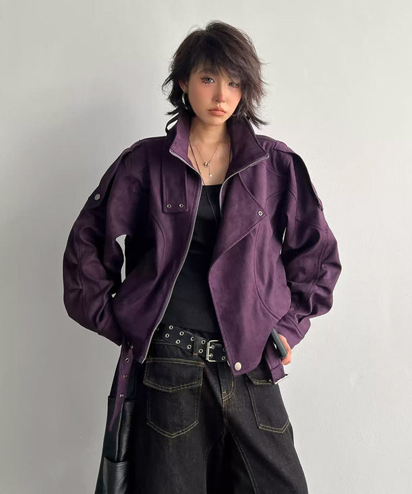 JA-384 Purple ジャケット モデル着用 上半身 8