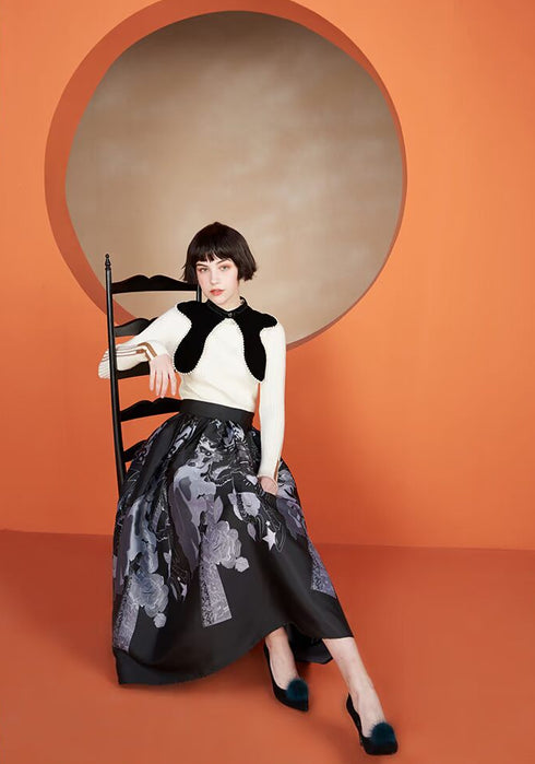 Velvet Pearl Trim Collar