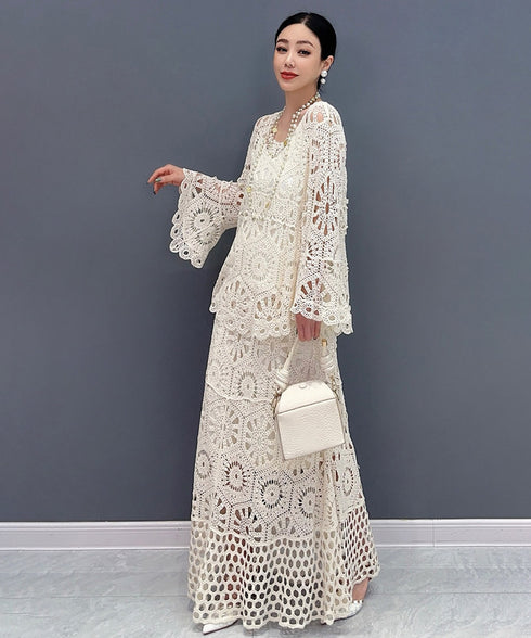Lace Flow Top&Skirt Co-ord