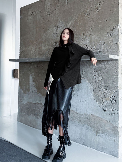 Frill Panel Contrast Top