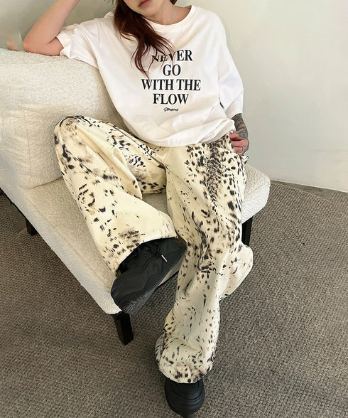 Abstract Ink Wide Pants