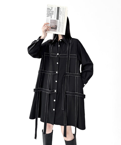 Line Strap Shirt Dress