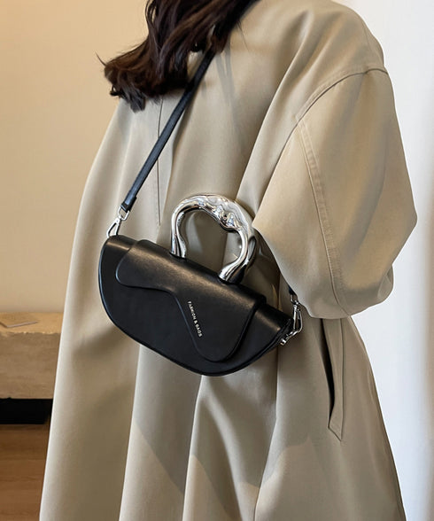 Metal Curve Handle Shell Bag