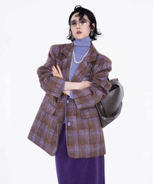Fuzzy Check Tailored Jacket