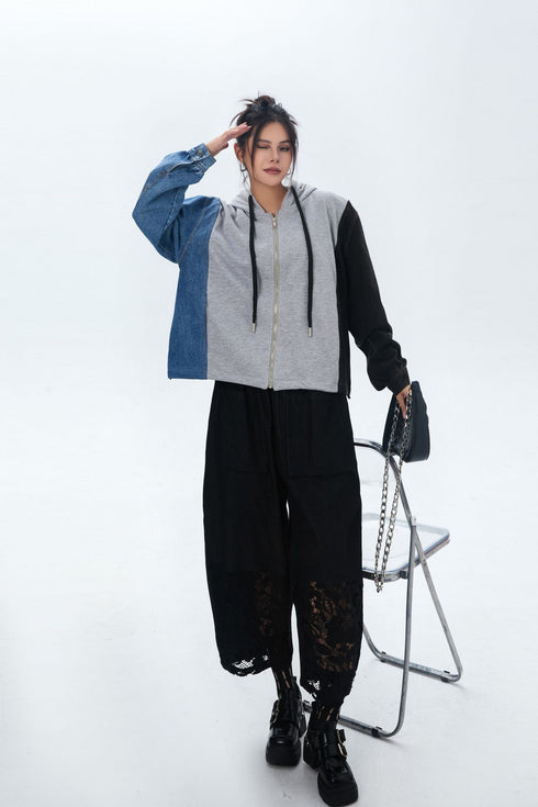 Lace Patchwork Wide Pants