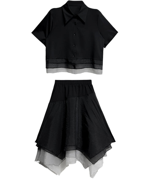 Layer Veil Blouse & Skirt Co-ord