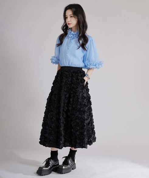 Flower Sleeve Blouse