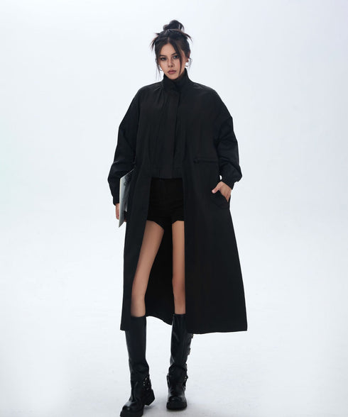 High Neck Wide Long Jacket