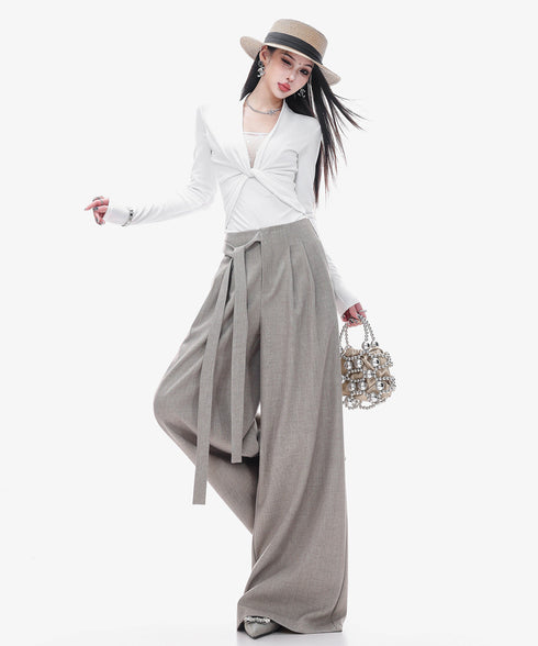 Drape Belt Wide Slacks