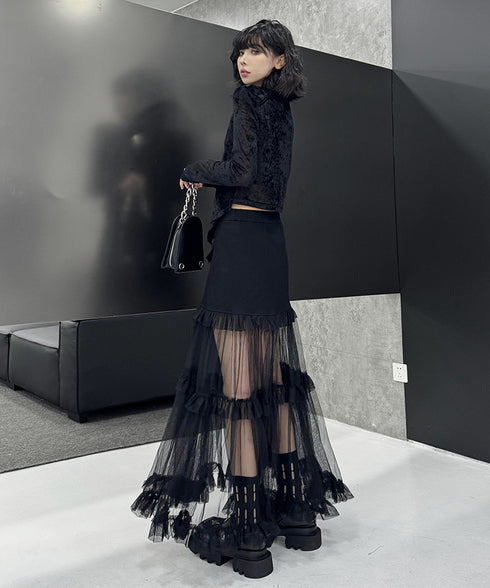 Sheer Tiered Skirt
