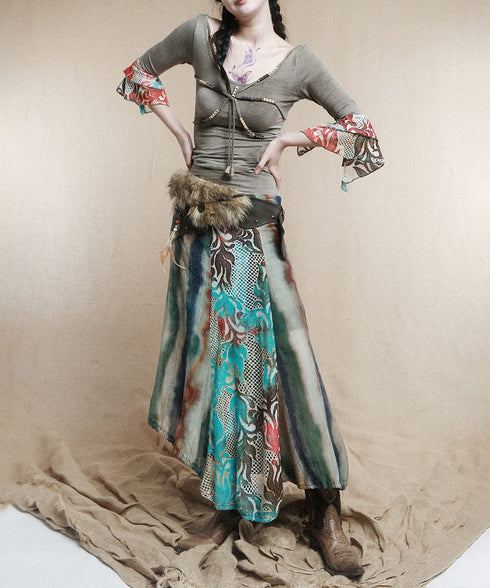 Multi Panel Flare Skirt