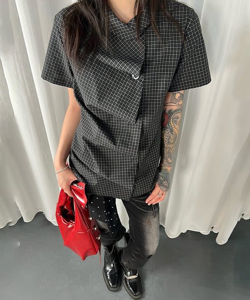 Grid Fold Blouse