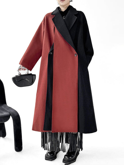 Color Block Long Coat
